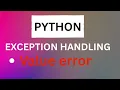 Lecture-19 How to Fix ValueError in Python Try-Except Tutorial for Beginners