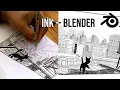 I Turned My Ink Sketch Into a Blender Grease Pencil Comic Panel
