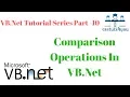 VB Net Tutorial Series Part 10 Comparision Operations in VB Net