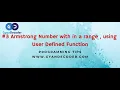 Armstrong Number with in given range Armstrong Number using OOPS