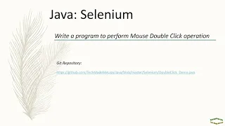 Java Selenium Double Click