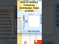 How to Create a Frequency Distribution Table in SPSS