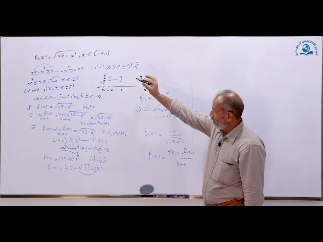 ⁣مادة الرياضيات للصف السادس الاعدادي : مبرهنة القيمة المتوسطة الجزء الثاني