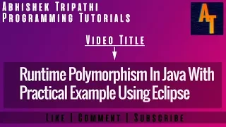 Runtime Polymorphism In Java Part-33 Runtime Polymorphism In Java With Example