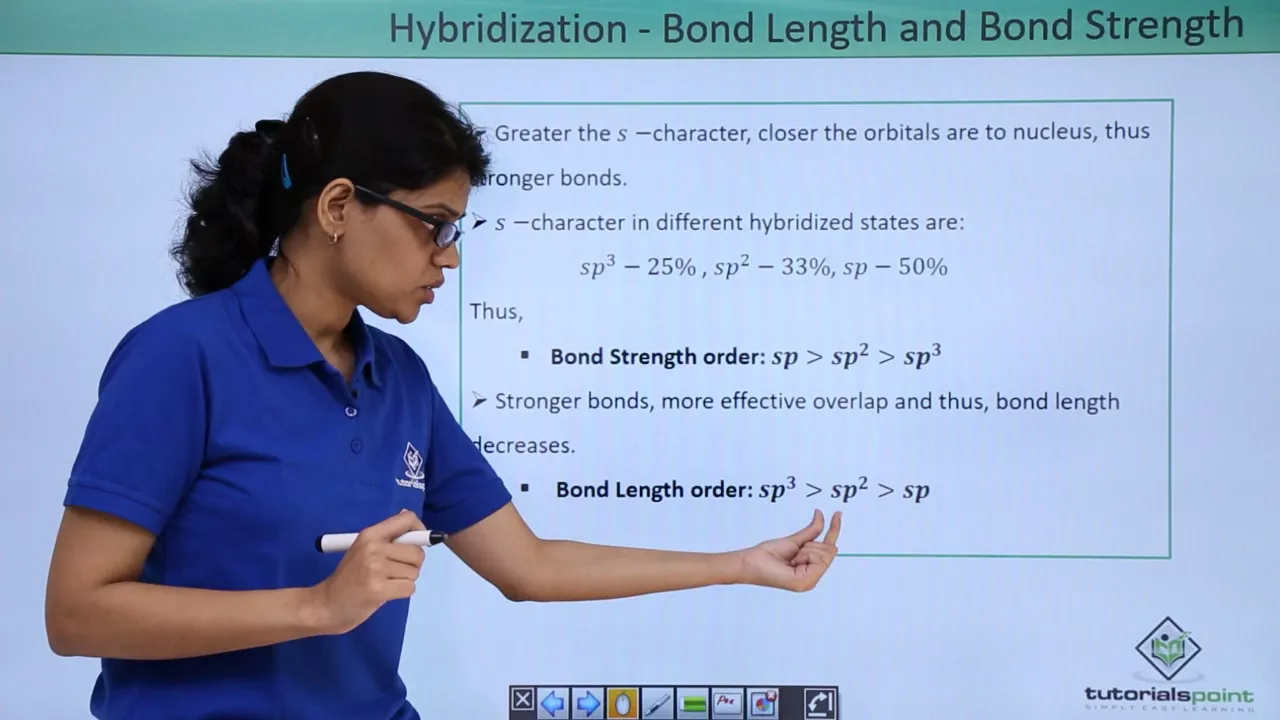 Class 11th – Hybridization Bond Length and Bond Strength | Organic Chemistry | Tutorials Point