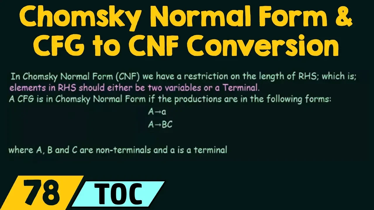 Chomsky Normal Form & CFG to CNF Conversion