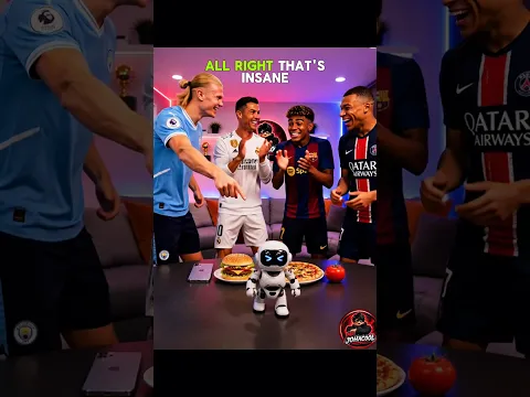 Robot Knows Everything! 🤖😱 Ronaldo & Haaland Shocked! #ronaldo #messi #football #haaland #shorts