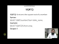 SQL Functions - Numeric Functions ABS Power Round SQRT Mod Ceil Floor