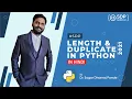 How To Find Length Of List Duplicate Values in List Python List List Functions SDP Guruji