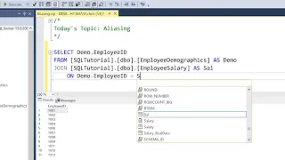 Intermediate SQL Tutorial Aliasing