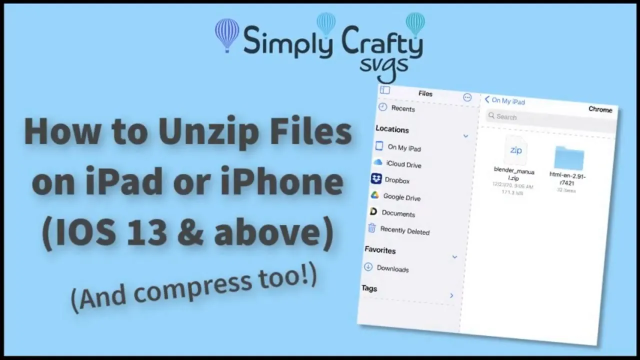 First method shows how to use Safari with Files App to download and extract files one by one. Second. 