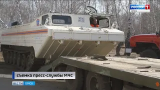 Бригада омских спасателей работает в зоне подтопления в Нижнеомском районе