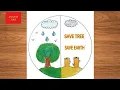 Earth Day Drawing Earth Day Poster Drawing World Earth Day Drawing Save Earth Drawing