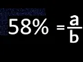 58 to fraction 58 percent to fraction convert percentage to fraction