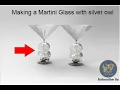 martini glass with silver owl