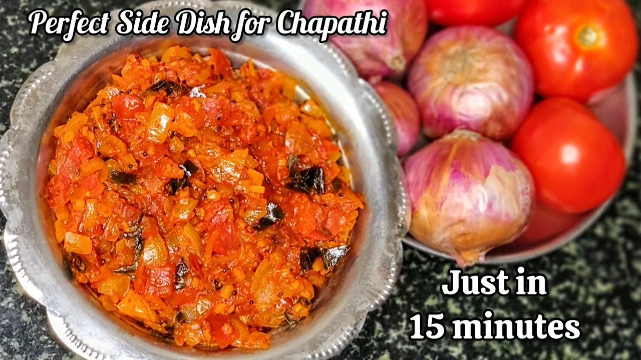 Side dish for Chapathi, Poori, Roti   Onion Tomato sabji   How to make tomato onion sabzi