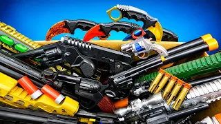 Massive BB Guns Collection! Cap Guns, Revolvers, Karambit Knives & Toy Rifles