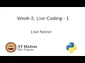 Week-3 Live Coding-1