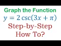 How to Graph the Cosecant Function y 2 csc 3x pi