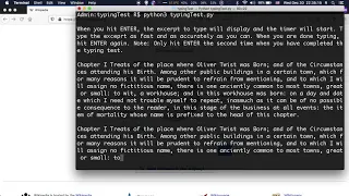 Timed Typing Test Version 2 Python