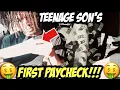 Teenage Son Gets His First Paycheck