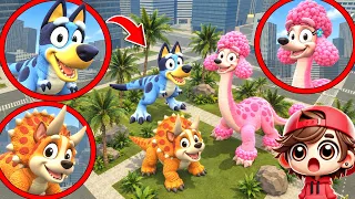 My drone CATCHES DINO PARK Bluey Bingo and Coco in REAL LIFE in Garry's Mod