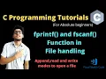 15 2 - fprintf and fscanf functions in file handling file io in C C programming