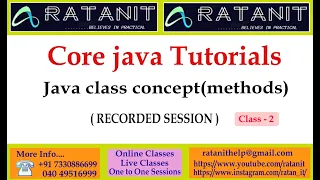 core Java Tutorials java class concept methods by Mr Ratan class-02