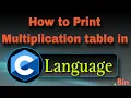 C program to Print Multiplication Table Simple C Program using loop