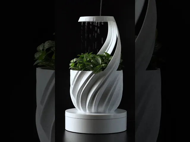 Rain Planter "CloudDrop" | Plant Pot STL to 3D print | Rain Drop + Twist Snap Drain Tray video thumbnail