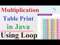 Q5 - Write a program to print multiplication table of n Multiplication Table in java Java