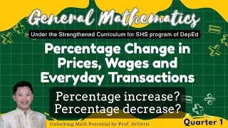 UNDERSTANDING PERCENTAGE Percentage Increase and Decrease Grade 11 General Mathematics ProfAV O