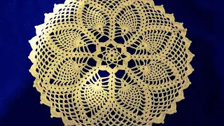 طريقة عمل مفرش كروشية مدور بغرزة الأناناسة الجزء الأول 