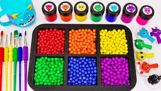 Oddly Satisfying Video 🌈 How To Make 6 Rainbow Beads Tray From Sprunki Lollipop ASMR Paint Color