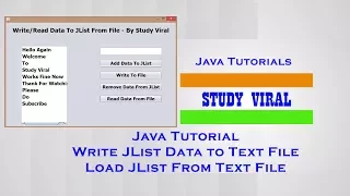 Java Swing Tutorials GUI - Read and Write JList with Text File