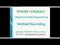 Method overriding in python python overriding examples polymorphism in python overloading