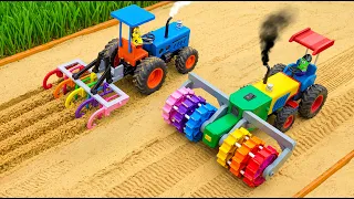 DIY Mini Tractors 🚜 Amazing Soil Cultivator & Roller Machine 🌱 | Mini Farming Project | HP Mini