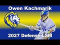 Owen Kachmarik Lacrosse 2027 Defense LSM Spring 2026 Lyons Township High School Highlights