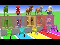 Lagu Long Slide Game with Cow Elephant Gorilla Hippopotamus Tiger 3d Animal Game Funny 3d Animals