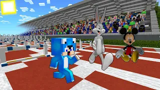 ماين كرافت لكن ديفور و ميكي ماوس و باغز باني في سباق الاولمبيات 