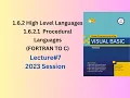 High Level Languages Procedural Languages Bsc ADP BS Computer Science Visual Basic