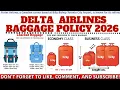 Delta Airlines Baggage Policy 2026 Carry-On Checked Bag Fees Explained