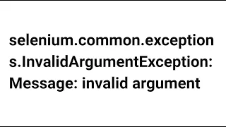 How to Fix selenium common exceptions InvalidArgumentException Message invalid argument