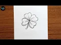 How to Draw a 4 Leaf Clover Easy Pencil Sketch