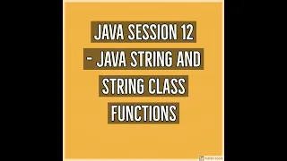 Java - Java String and String Class Functions