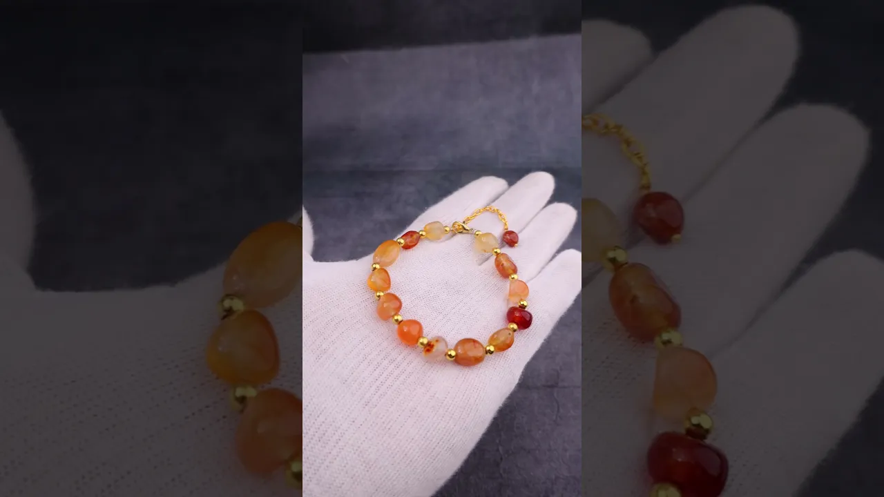 Natural Carnelian Anklet for Confidence, Vitality & Success