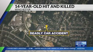 14-year-old dead after being hit by a vehicle in Winchester