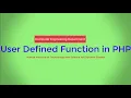 User Defined Function in PHP with Bhumika Zalavadia