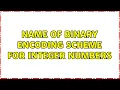 Name of binary encoding scheme for integer numbers 2 Solutions