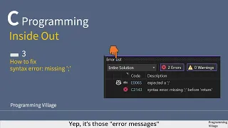 C Programming Inside Out 3 How to fix syntax error missing